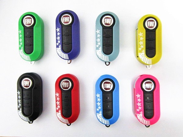 Red Key Cover Shell For Fiat 500, Punto Evo, Bravo, Panda, 500L - Universal Fit