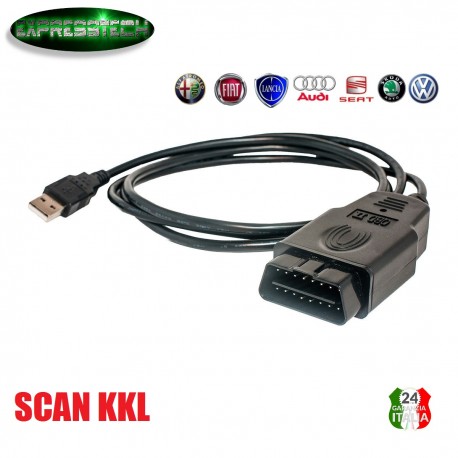 CAVO INTERFACCIA OBD2 VAG KKL 409.1 USB FTDI VW AUDI SEAT SKODA DIAGNOSI ERRORE