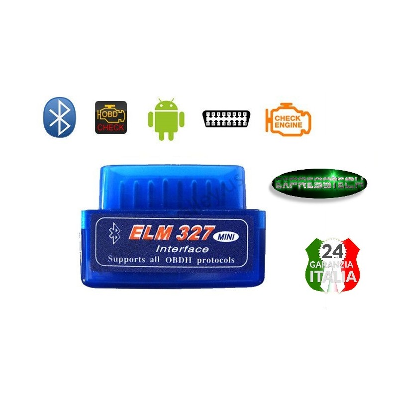 INTERFACCIA MINI ELM 327 OBD2 BLUETOOTH DIAGNOSI OBDII