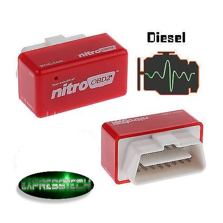 Modulo aggiuntivo ROSSO centralina auto DIESEL car tuning NITRO OBD2 OBDII