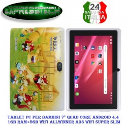 Tablet bambini Kids Education Tablet PC, 7.0 pollici, wifi,1GB RAM+8GB, Android